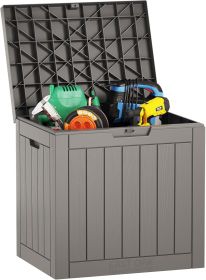 31 Gallon Deck Box Indoor and Outdoor Use, Waterproof Resin Storage Bin for Package Delivery, Patio Cushions, Gardening Tools, Lockable, UV Resis