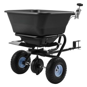 Tow-Behind Spreader, 9.8 ft Spreading Width, Broadcast Spreader with 10" All-Terrain Tires, 85 lbs Capacity Hopper, Adjustable Flow Control
