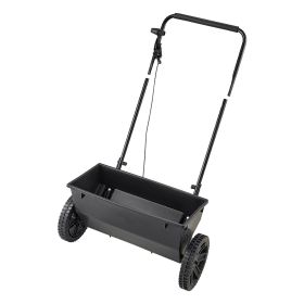 Walk-Behind Push Spreader, 50LBS Capacity, Drop Spreader with Hopper Grate, 18 in Spreading Width & 30 Settings, 10 in All Terrain Tires