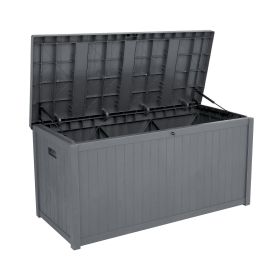 Free shipping 113gal 430L Outdoor Garden Plastic Storage Deck Box Chest Tools Cushions Toys Lockable Seat Waterproof  YJ