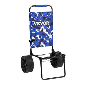 Beach Dolly with Big Wheels for Sand, 15.4" x 15.7" Cargo Deck, w/ 10" PE Solid Wheels, 69LBS Loading Capacity Folding Sand Cart