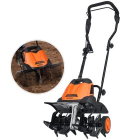 12 Amp Electric Tiller, 18" Tilling Width 3.94" Tilling Depth Corded Electric Tiller/Cultivator, Steel Mn Tines