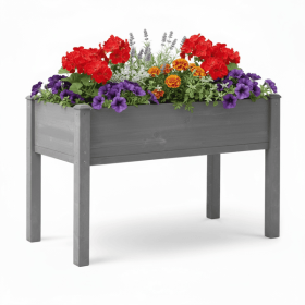 48x24x30 inch Raised Garden Bed with Legs, Elevated Wooden Planter Box for Outdoor Plants Flowers Fruits Vegetable Herb Growing