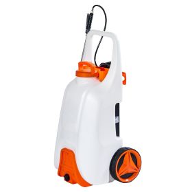 Battery-Powered Sprayer with Wheeled Cart, 13.1 Gallons Electric Weed Sprayer, Adjustable 0-80 PSI, Yard Lawn Sprayers with Wheels