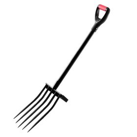 Garden Fork, 5-Tine Gardening Pitchfork with Metal Handle, 41 in Heavy Duty Digging Fork with Y Grip