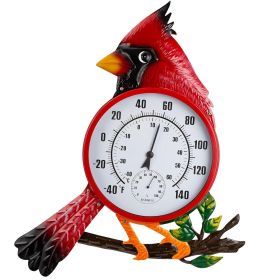 Indoor Outdoor Thermometer, Large Outdoor Wall Thermometer with Humidity, Easy to Read Decorative Outside Thermometer for Patio, Garden