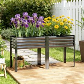 Elevated garden bed, flowerpot box, dark gray