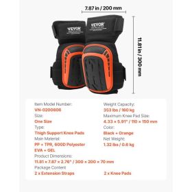 Knee Pads For Work, Extended Heavy Duty Construction Knee Pads With 2 Extension Straps, Anti-slip Foam Gel Knee Pads, Men & Women, For Gardening (Option: default)