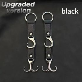 2 Pieces PU Car Hooks, Car Seat Cushion Hooks, Car Seat Back Storage Hooks, Faux Leather Car Hooks, Multi-functional Car Headrest Hooks, Car Seat (Option: black)