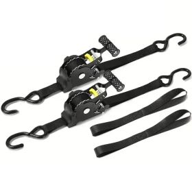 2-piece 1"x10" Automatic Stretching Tensioner. Automatically Fasten The Cargo Binding Ratchet. -1500 Pounds Of Breaking Strength (Option: 2pcsblack)