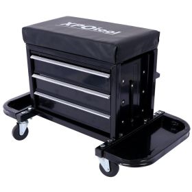 350-Pound Capacity Garage Glider Rolling Tool Chest Seat (Option: black)