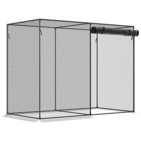6' x 3' x 5' Crop Cage, Plant Protection Tent with Zippered Doors for Vegetable Garden, Backyard, Black (Option: Black-990x260x100 mm)