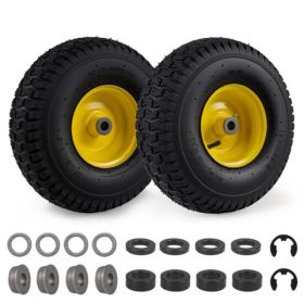 Versatile 15x6.00-6 Pneumatic Tires, Fit Most Mainstream Riding Lawn Mowers & Garden Carts (Option: Defaulttitle)
