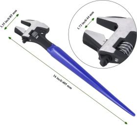 4-in-1 Multi-Function Adjustable Spud Wrench | C-Shaped Dual Head | Titanium Alloy | Universal Fit | Hammer & Crowbar Integration | Professional (Option: 16INx4IN)