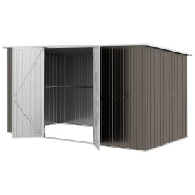 Storage Shed W Lockable Door, Galvanized Metal Utility Outdoor Shed For Backyard, Bike, Patio, Light GrayMultiple Packages Shipped. Please Pay At (Option: Light Gray)