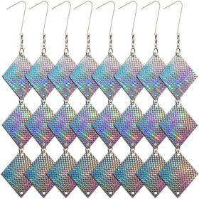 24pcs Reflective Discs,Bird Repellent Goods, Pigeon Repellent, Crow Protection, Swallow Repellent, High Intensity Double-Sided Reflective, 360 Ro (Option: 24pcs)